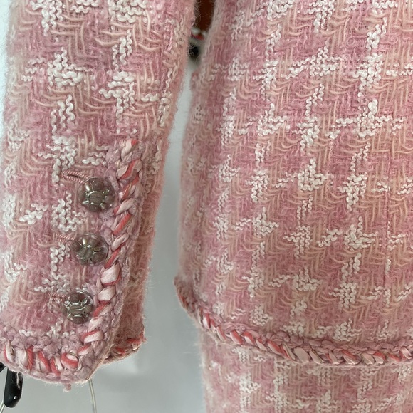 Chanel pink houndstooth wool skirt suit from Supermarket collection - Picture 5 of 13